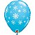 Balão Qualatex 11" - Redondo Azul Casca De Ovo - Flocos De Neve E Luzes - 50 Un - Imagem 1
