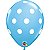 Balão Qualatex 11" - Redondo Azul Claro - Pontos Polka Grandes - 50 Un - Imagem 1