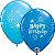 Balão Qualatex 11" - Redondo Azul E E Azul Casca De Ovo - Happy Birthday-Brilho - 50 Un - Imagem 1