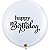 Balão Qualatex 3" - Redondo Branco - Happy Birthday - 2 Un - Imagem 1