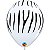 Balão Qualatex 11" - Redondo Branco - Listras De Zebra - 50 Un - Imagem 1