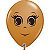 Balão Qualatex 16" - Redondo Marrom Mocha - Rosto Feminino - 50 Un - Imagem 1