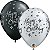 Balão Qualatex 11" - Redondo Perolado Preto E Prat - Birthday-Faíscas E Espirais - 50 Un - Imagem 1