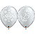 Balão Qualatex 11" - Redondo Prata - Happy 25Th Anniversary-Damask - 50 Un - Imagem 1