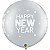 Balão Qualatex 30" - Redondo Prata - New Year-Brilhante Pontos - 2 Un - Imagem 1