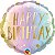 Balão Qualatex 04" - Redondo Solto - Birthday-Ombre E Estrelas - 1 Un - Imagem 1