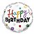 Balão Qualatex 04" - Redondo Solto - Happy Birthday-Poás Coloridos - 1 Un - Imagem 1
