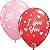 Balão Qualatex 11" - Redondo Sortido Especial - I Love You-Corações Listras - 50 Un - Imagem 1
