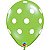 Balão Qualatex 11" - Redondo Verde Lima - Pontos Polka Grandes - 50 Un - Imagem 1