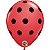 Balão Qualatex 5" - Redondo Vermelho - Pontos Polka Grandes - 100 Un - Imagem 1