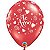 Balão Qualatex 11" - Redondo Vermelho Rubi - Te Amo-Corações E Espirais - 50 Un - Imagem 1