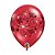 Balão Qualatex 11" - Redondo Vermelho Rubi - Love You-Hugs E Kisses - 50 Un - Imagem 1