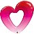 Balão Qualatex 42" - Shape - Rosa Ombre-Coração - 1 Un - Imagem 1