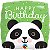 Balão Qualatex 18" - Shape - Happy Birthday-Panda - 1 Un - Imagem 1
