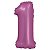 Balão Cromado com Canudo 16" Rosa Número 1 - Silver Plastic - 1 Un - Imagem 1
