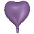 Balão Cromado Coração com Canudo Lilás 18" - Silver Plastic - 1 Un - Imagem 1
