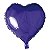 Balão Metalizado Coração com Canudo Roxo 18" - Silver Plastic - 1 Unidade - Imagem 1