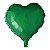 Balão Metalizado Coração com Canudo Verde 18" - Silver Plastic - 1 Unidade - Imagem 1