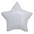 Balão Metalizado Estrela Com Canudo Branco 18" - Silver Plastic - 1 Unidade - Imagem 1