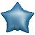Balão Cromado Estrela com Canudo Azul Bebê 18" - Silver Plastic - 1 Unidade - Imagem 1