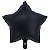 Balão Cromado Estrela com Canudo Preto 18" - Silver Plastic - 1 Unidade - Imagem 1