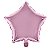 Balão Metalizado Estrela Com Canudo Rosa Bebê 18" - Silver Plastic - 1 Unidade - Imagem 1