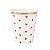 Copo de Papel 270ml Coração Vermelho Borda Dourada - 8 Un - Imagem 1