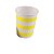 Copo de Papel 270ml Listrado Amarelo - 10 Un - Imagem 1