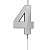 Vela Mini Design Prata Número 4 - 1 Un - Imagem 1