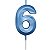 Vela Mini Design Azul  Número 6 - 1 Un - Imagem 1