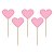 Palito Decorativo Corações Rosa M - 5 un - Imagem 1