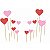 Kit Decoração de Mesa ou Bolo Corações Love - 12 Un - Imagem 1