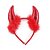 Tiara Chifre Vermelho com Pluma - 1 Un - Imagem 1