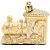 Enfeite Natalino Pendente Trem Ouro 5cm - 3 Un - Imagem 1