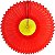Enfeite de Papel Girassol 42cm Vermelho com Amarelo - 1 Un - Imagem 1