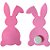 Aplique em E.V.A. com Glitter Coelho Pompom 5cm Rosa - 10 Un - Imagem 1