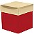 Caixa Para Panetone Quadrada com Tampa Metalizada Vermelho e Ouro 100g - 10 Un - Imagem 1
