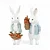 Coelho Decorativo de Resina com Cesta Cenouras Flower 21,7cm - 2 Un - Imagem 1