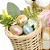 Coelho Decorativo de Rattan com Laço e Ovos Banoffee 41cm - 2 Un - Imagem 2
