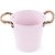 Balde Metal Texturizado Alças de Corda 12x13x13cm Rosa - 1 Un - Imagem 1