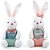 Coelho Decorativo de Tecido Floral Listras Happy Spring 28cm - 2 Un - Imagem 1