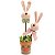 Vaso Decorativo com 2 Cabeças Coelho Bege/Rosa/Lja Terracota - 1 Un - Imagem 1