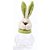 Pote Decorativo Plástico Cabeça de Coelho em Pelúcia Poá Verde 20cm - 6 Un - Imagem 1