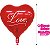 Balão Metalizado 18" Coração Love Vermelho - 1 Un - Imagem 1
