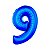 Balão Metalizado 34" Azul Número 9 - 1 Un - Imagem 1