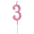 Vela Pick Metalizada Rosa Candy Color Numero 3 - 1 Un - Imagem 1