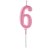Vela Pick Metalizada Rosa Candy Color Numero 6 - 1 Un - Imagem 1