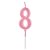 Vela Pick Metalizada Rosa Candy Color Numero 8 - 1 Un - Imagem 1