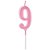 Vela Pick Metalizada Rosa Candy Color Numero 9 - 1 Un - Imagem 1