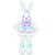 Coelho Decorativo de Tecido Sentada com Saia Florida Acqua 40cm - 1 Un - Imagem 1